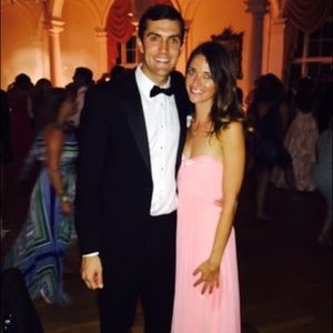 David’s Bridal Long Strapless Chiffon Dress (2)